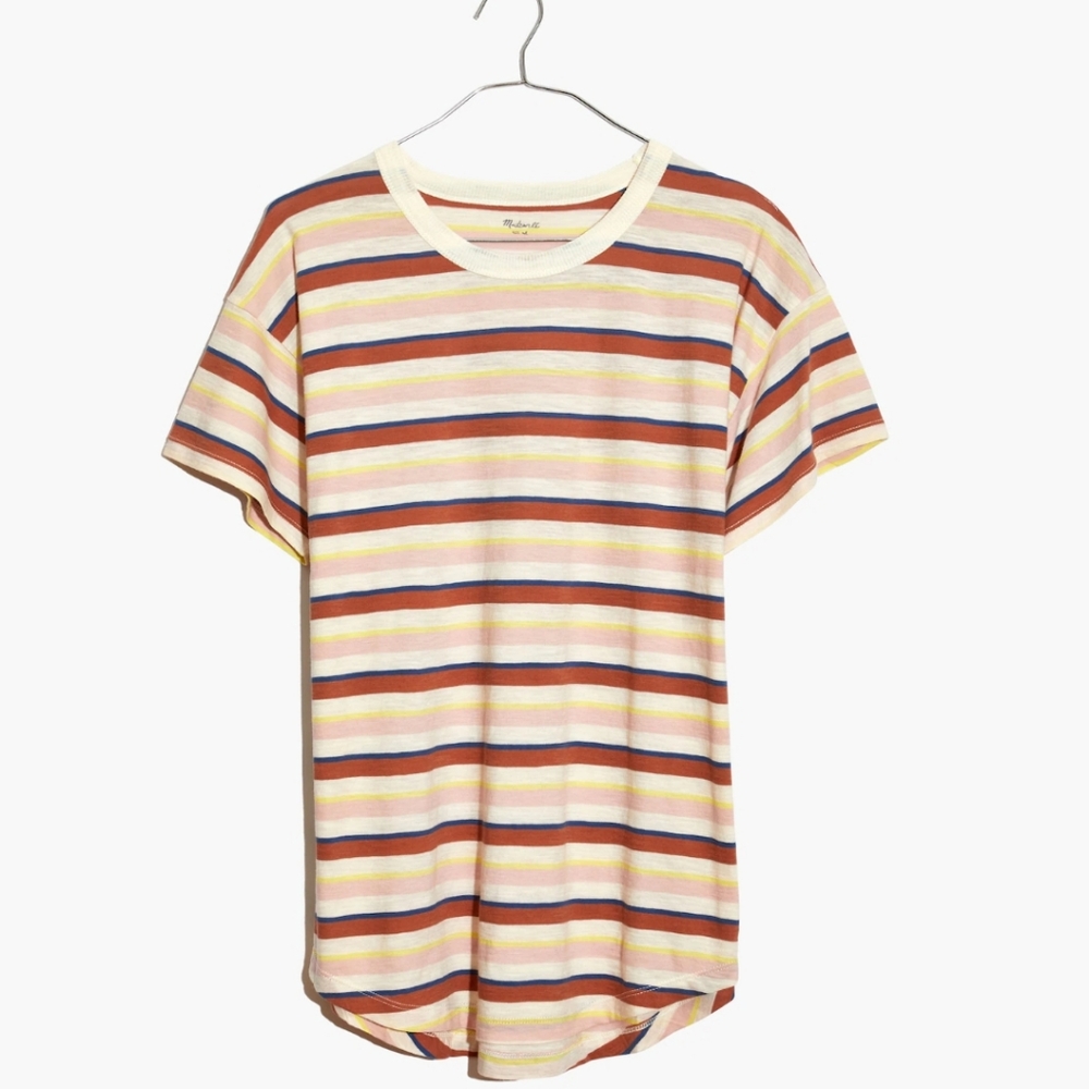 Madewell Whisper Cotton Rib-Crewneck Tee in Daniels Stripe, medium